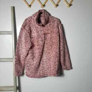 NWOT ZENANA OUTFITTERS WOMEN'S RED AND WHITE SHERPA PULL OVER SIZE 1X
